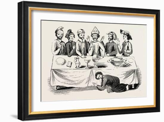 Saxon Banquet from a Ms. in the Cotton Library-null-Framed Giclee Print