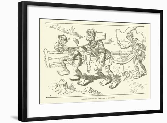 Saxons Introducing the Yoke in Scotland-null-Framed Giclee Print