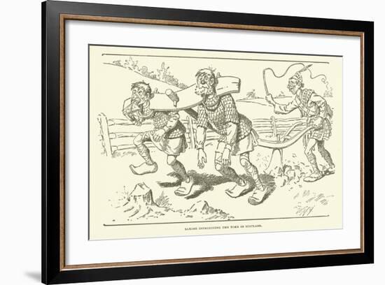 Saxons Introducing the Yoke in Scotland-null-Framed Giclee Print