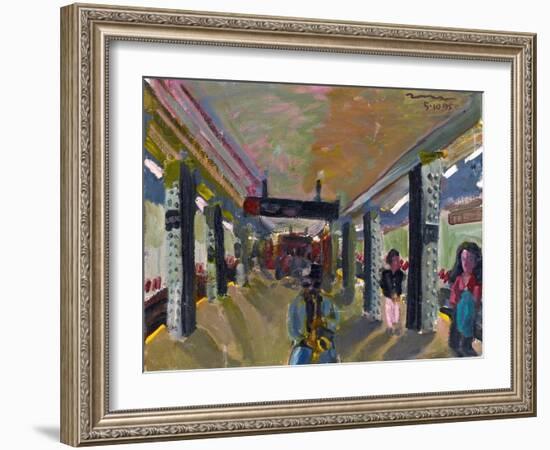 Saxophone in the Subway-Zhang Yong Xu-Framed Giclee Print