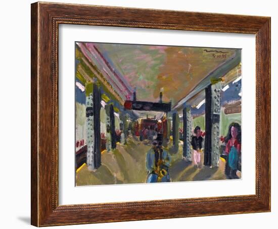 Saxophone in the Subway-Zhang Yong Xu-Framed Giclee Print