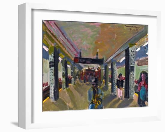 Saxophone in the Subway-Zhang Yong Xu-Framed Giclee Print