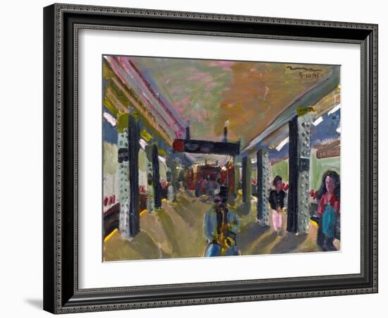 Saxophone in the Subway-Zhang Yong Xu-Framed Giclee Print