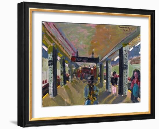 Saxophone in the Subway-Zhang Yong Xu-Framed Giclee Print