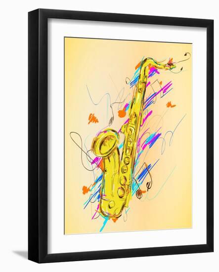 Saxophone Painting Vector Art-NatanaelGinting-Framed Art Print