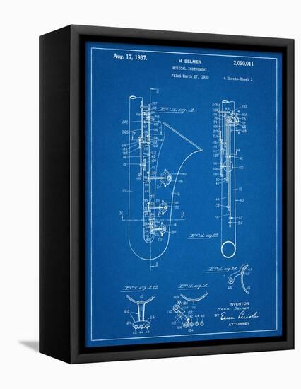 Saxophone Patent-null-Framed Stretched Canvas