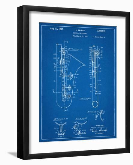 Saxophone Patent-null-Framed Art Print