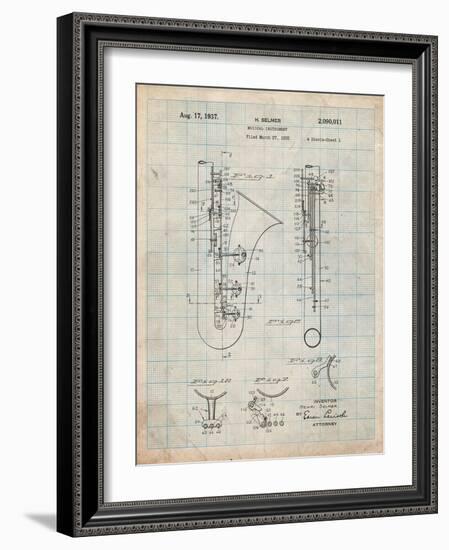 Saxophone Patent-Cole Borders-Framed Art Print