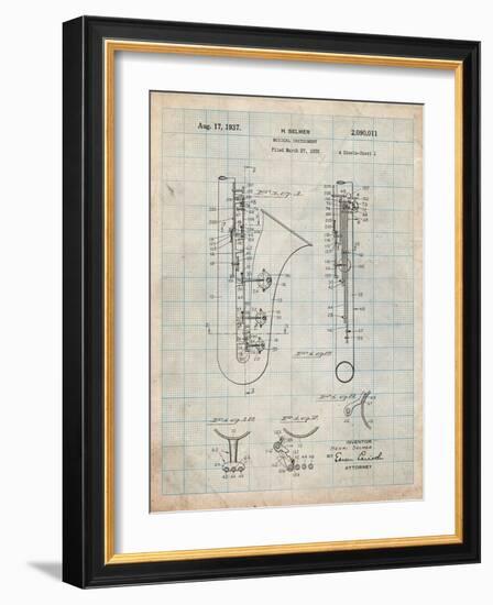 Saxophone Patent-Cole Borders-Framed Art Print