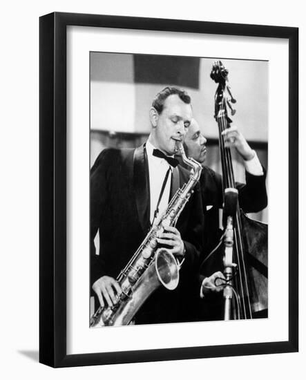 Saxophone Player Jimmy Giuffre at International Jazz Festival February 20, 1960-null-Framed Photo