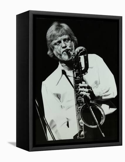 Saxophonist Gerry Mulligan Playing at At the Forum Theatre, Hatfield, Hertfordshire-Denis Williams-Framed Premier Image Canvas