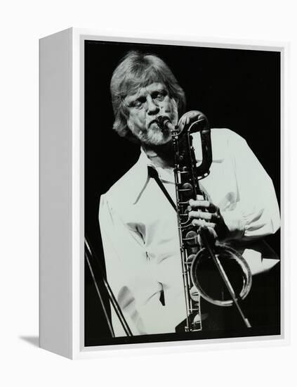 Saxophonist Gerry Mulligan Playing at At the Forum Theatre, Hatfield, Hertfordshire-Denis Williams-Framed Premier Image Canvas