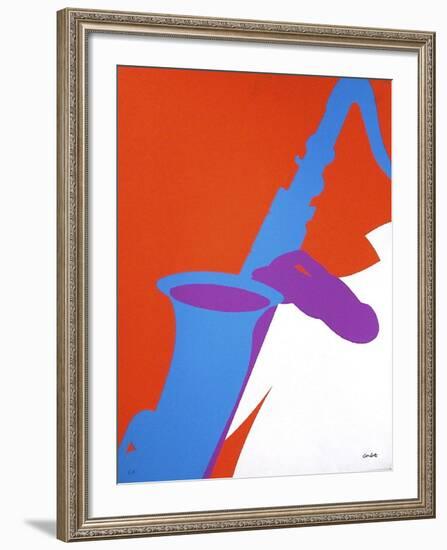 Saxophoniste-Jean Coulot-Framed Serigraph