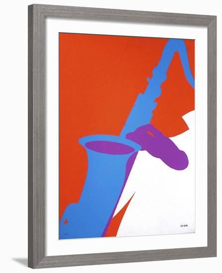 Saxophoniste-Jean Coulot-Framed Serigraph