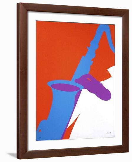 Saxophoniste-Jean Coulot-Framed Serigraph