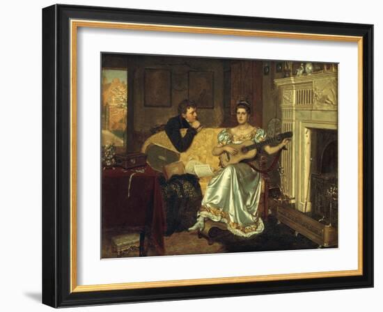 Say, What shall be the Burden of my Song?, 1881-Edmund Blair Leighton-Framed Giclee Print