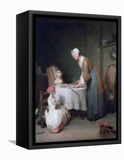 Saying Grace, 1744-Jean-Baptiste Simeon Chardin-Framed Premier Image Canvas