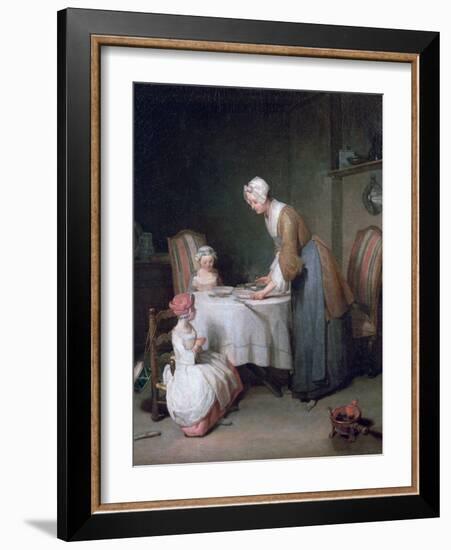 Saying Grace, 1744-Jean-Baptiste Simeon Chardin-Framed Giclee Print