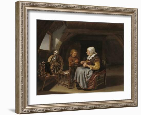 Saying Grace, c.1650-55-Frans Van Mieris-Framed Giclee Print