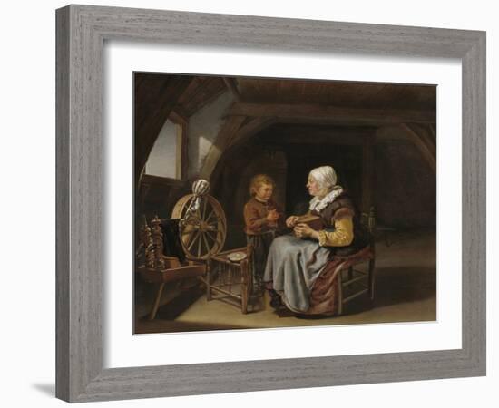 Saying Grace, c.1650-55-Frans Van Mieris-Framed Giclee Print