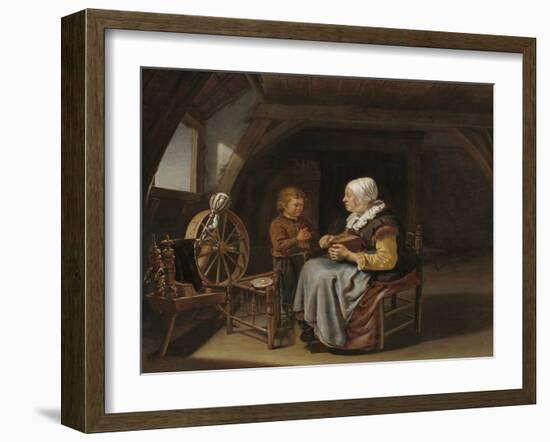 Saying Grace, c.1650-55-Frans Van Mieris-Framed Giclee Print