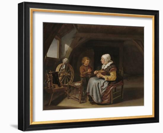 Saying Grace, c.1650-55-Frans Van Mieris-Framed Giclee Print