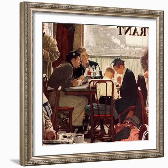 "Saying Grace", November 24,1951-Norman Rockwell-Framed Giclee Print