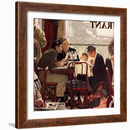 "Saying Grace", November 24,1951-Norman Rockwell-Framed Giclee Print