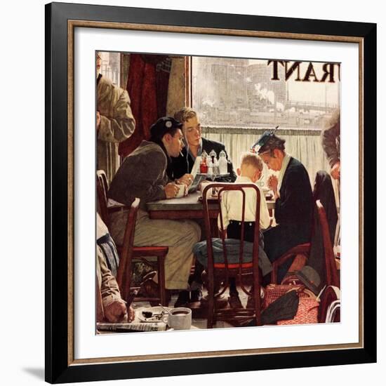 "Saying Grace", November 24,1951-Norman Rockwell-Framed Giclee Print