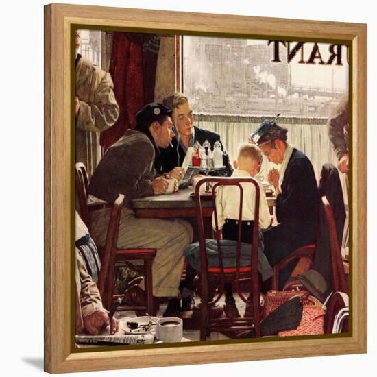 "Saying Grace", November 24,1951-Norman Rockwell-Framed Premier Image Canvas