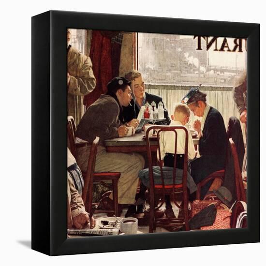 "Saying Grace", November 24,1951-Norman Rockwell-Framed Premier Image Canvas