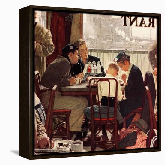 "Saying Grace", November 24,1951-Norman Rockwell-Framed Premier Image Canvas