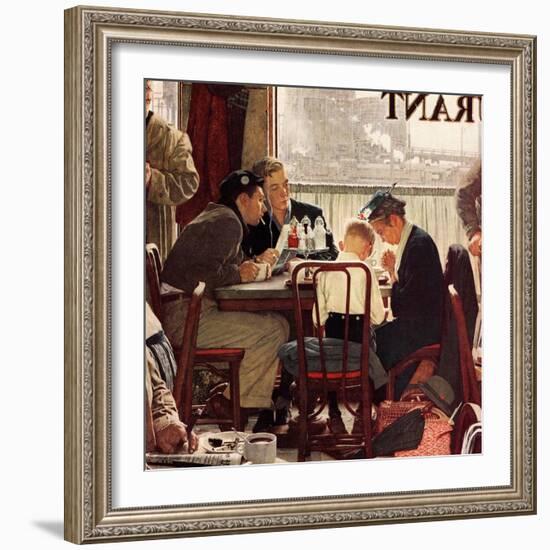 "Saying Grace", November 24,1951-Norman Rockwell-Framed Giclee Print