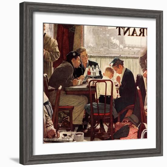 "Saying Grace", November 24,1951-Norman Rockwell-Framed Giclee Print