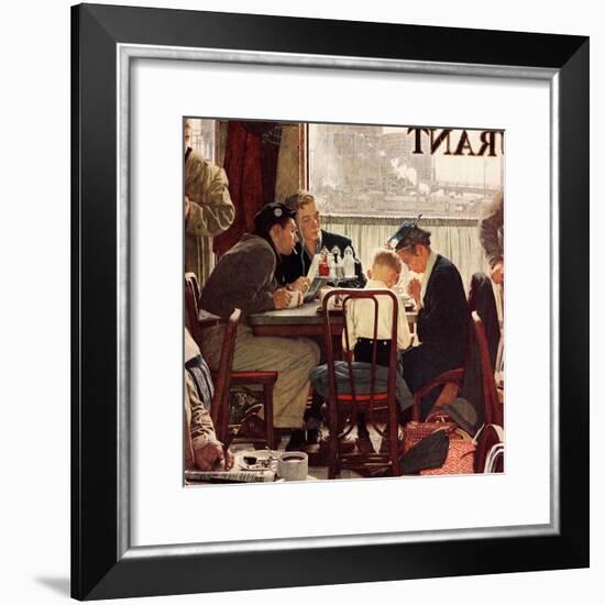 "Saying Grace", November 24,1951-Norman Rockwell-Framed Giclee Print