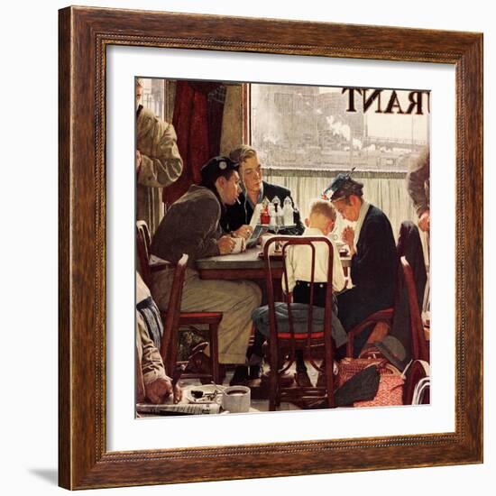 "Saying Grace", November 24,1951-Norman Rockwell-Framed Giclee Print