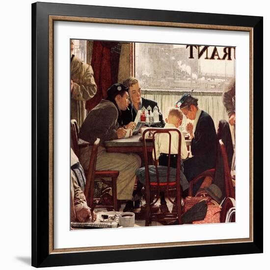 "Saying Grace", November 24,1951-Norman Rockwell-Framed Giclee Print