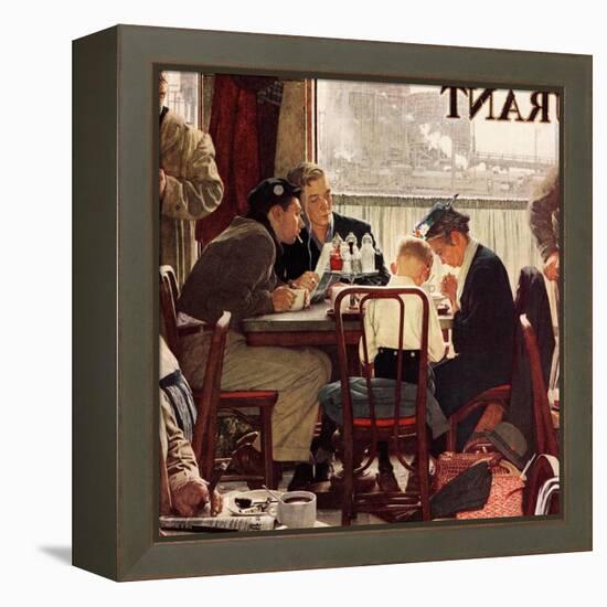 "Saying Grace", November 24,1951-Norman Rockwell-Framed Premier Image Canvas