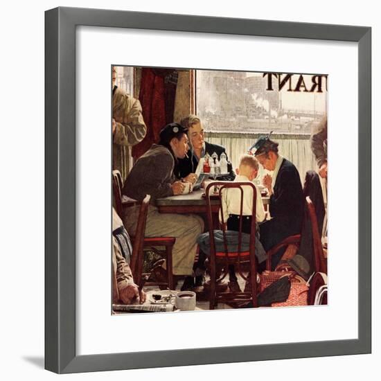 "Saying Grace", November 24,1951-Norman Rockwell-Framed Premium Giclee Print