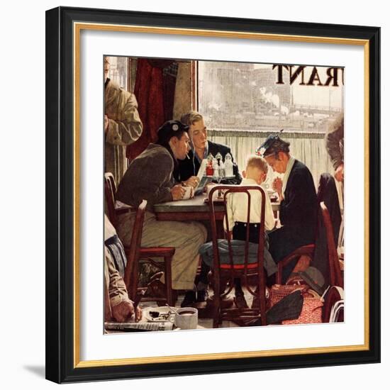 "Saying Grace", November 24,1951-Norman Rockwell-Framed Premium Giclee Print