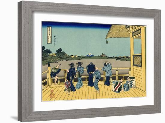 Sazai Hall - 500 Rakan Temples, c.1830-Katsushika Hokusai-Framed Giclee Print