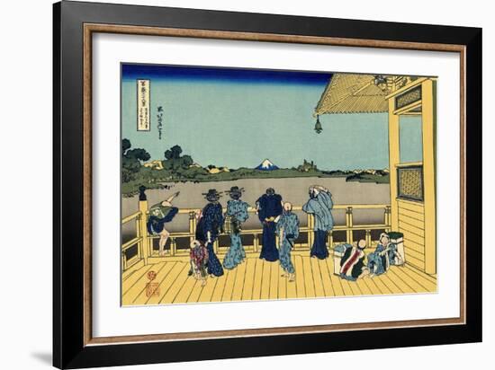 Sazai Hall - 500 Rakan Temples, c.1830-Katsushika Hokusai-Framed Giclee Print