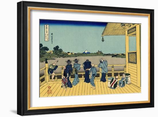 Sazai Hall - 500 Rakan Temples, c.1830-Katsushika Hokusai-Framed Giclee Print