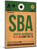 SBA Santa Barbara Luggage Tag I-NaxArt-Mounted Art Print