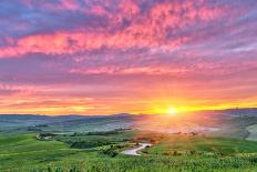 Beautiful Tuscany Landscape at Sunrise, Italy-sborisov-Photographic Print