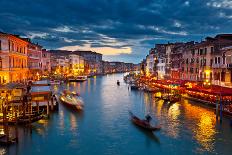 Gondola near Rialto Bridge in Venice, Italy-sborisov-Photographic Print