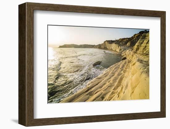 Scala Dei Turchi at Sunset, Realmonte, Agrigento, Sicily, Italy, Mediterranean, Europe-Matthew Williams-Ellis-Framed Photographic Print