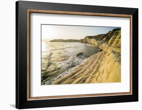 Scala Dei Turchi at Sunset, Realmonte, Agrigento, Sicily, Italy, Mediterranean, Europe-Matthew Williams-Ellis-Framed Photographic Print