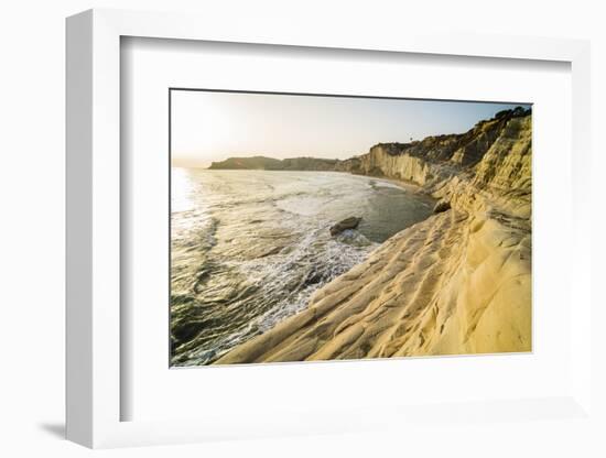 Scala Dei Turchi at Sunset, Realmonte, Agrigento, Sicily, Italy, Mediterranean, Europe-Matthew Williams-Ellis-Framed Photographic Print