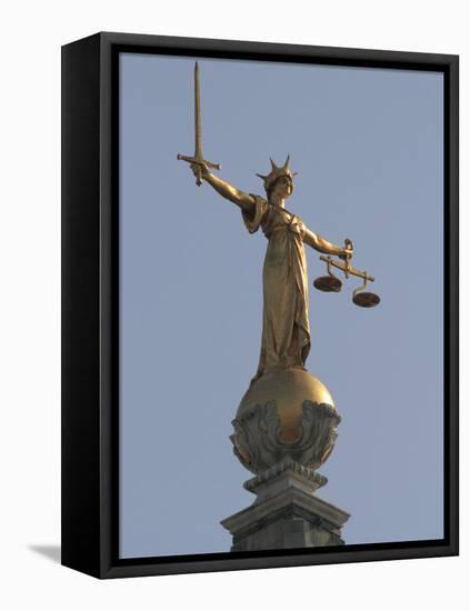 Scales of Justice, Central Criminal Court, Old Bailey, London, England, United Kingdom, Europe-Rolf Richardson-Framed Premier Image Canvas